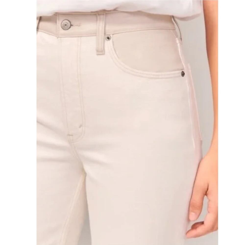 Abercrombie A & F The 90's Straight Ultra High Rise Cream Jeans Curve Love 28/6 - Picture 3 of 11